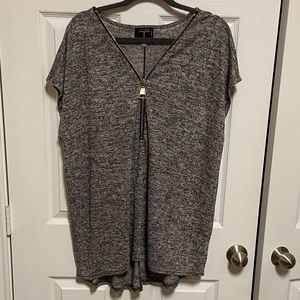 Gray knit zipper shirt
